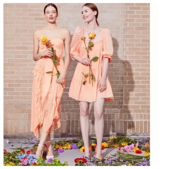 ALICE AND OLIVIA Bree Ruffle Pleated Midi Dress - Picture 6 of 13